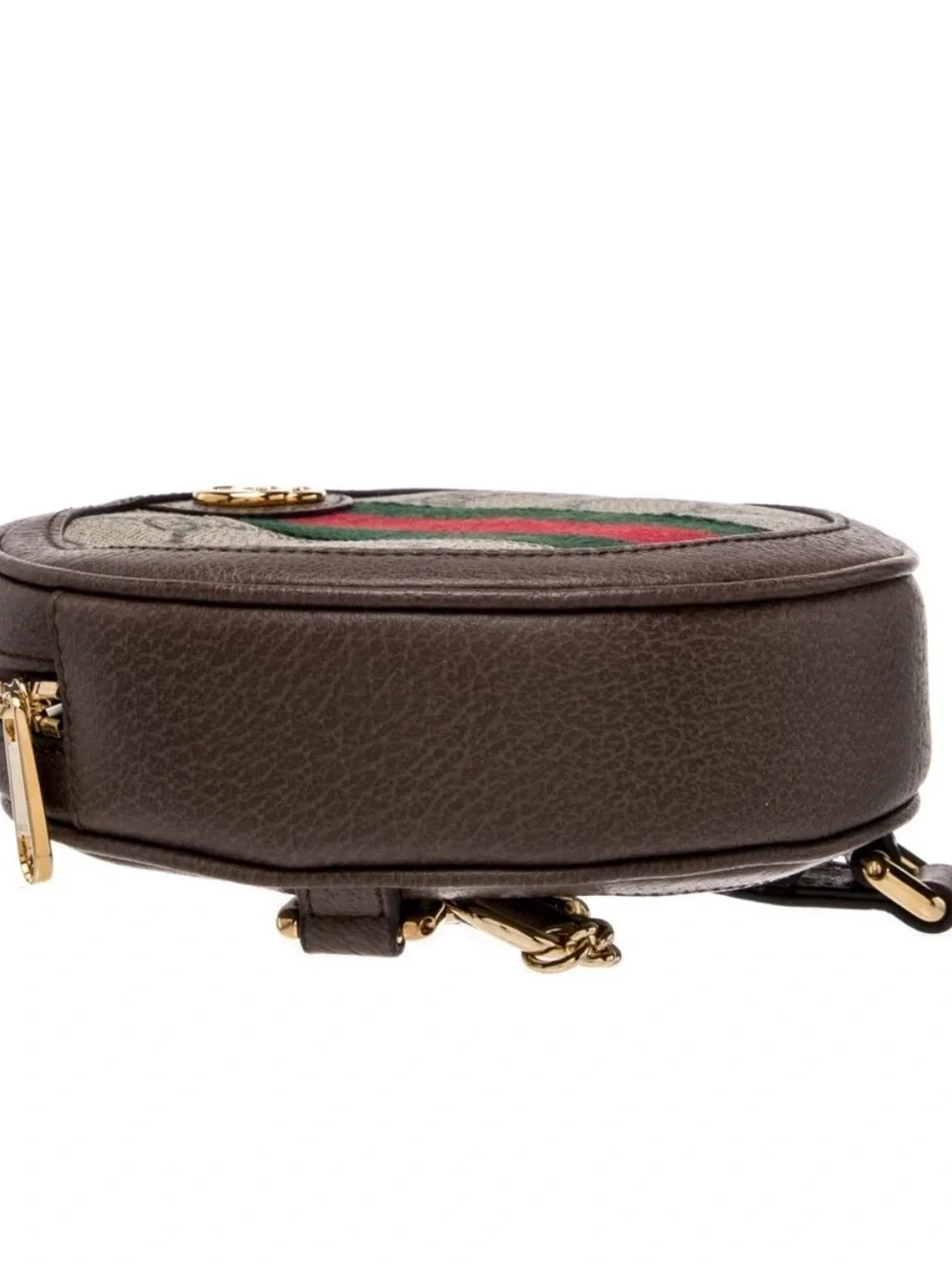 Gucci Ophdia Classic Brown and Green Coin Back Bag,
